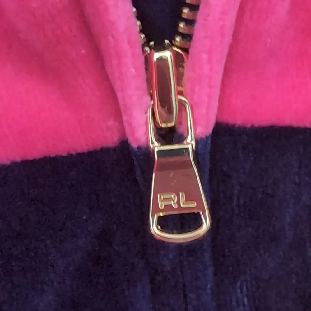 Ralph Lauren Kids Hoodie with Pink and Black Stripes NWOT